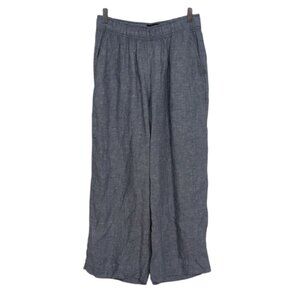 Tahari Linen Pants Womens Size Medium Wide Leg Coastal Boho Lagenlook Pull On